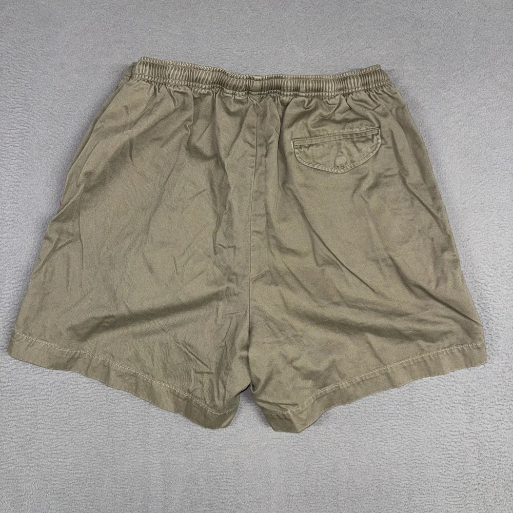 Polo Ralph Lauren Shorts Mens XXL 2XL Green Brown Casual Elastic Waist Snap Pony